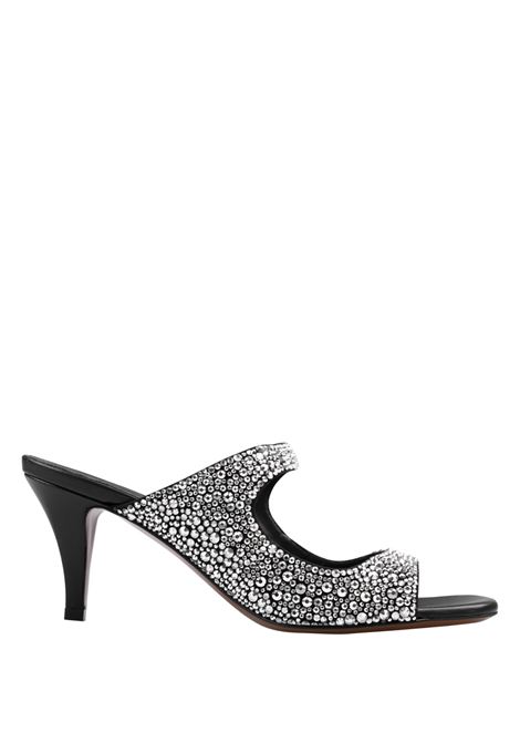 Sandali Alti Neri Con Tomaia Gioiello Argento ALEXANDER MCQUEEN | 822921-WIADJ1064